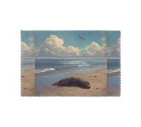 Placemats Set of 6 12x18in YYHHAOFA Sea Lions Ashore Prints - Thick, Sturdy, for Dining, Kitchen, Hotel, Home, and Banquet Decorations