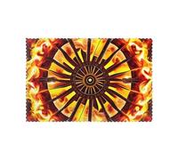 Placemats Set of 6 12x18in YYHHAOFA Turning The Flame Prints - Thick, Sturdy, for Dining, Kitchen, Hotel, Home, and Banquet Decorations