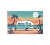 Placemats Set of 6 12x18in YYHHAOFA You Make Me Happy Camper Trailer Prints - Thick, Sturdy, for Dining, Kitchen, Hotel, Home, and Banquet Decorations