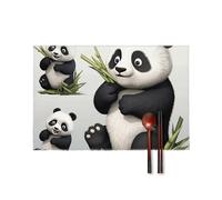 Placemats Set of 6 - Lovely Panda Heat Resistant Non-Slip Place Mats, Wipeable Kitchen & Dining Mats, Washable Table Mat for Home Party Christmas Decor