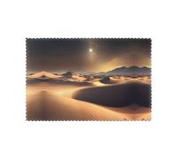 Placemats Set of 6,Non-Slip Durable Sahara Desert Print Table Mats Washable for Kitchen Dining Table Decor 12x18 in