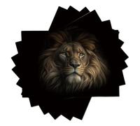 Placemats Set Of 6, Washable Realistic Wild Animals Brown Table Mats for Dining or Coffee Table, Non-Slip Heat Resistant Lion Portrait Place Mats for Party Home Kitchen Decor - 45x30cm