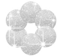 Placemats Silver Placemats Glitter Sparkle Placemat Set of 4 Sparkle Table Mats 15.4 inch for Holiday Party Wedding Thanksgiving Day Birthday Decoration