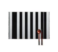 Placemats Table Mats Set of 6 Black and White Stripes Printed Place Mat Heat for Kitchen Table Indoor Outdoor Place Mat Wipe Able Dining Table Mats