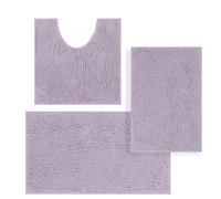 placeroom Bathroom Mat Set of 3, Bath and Toilet Mat Set,Ultra Soft Chenille Bath Mat Non Slip,Bath Mat Sets 3 Piece Washable,Super-Absorbent Bath(Pale Purple bath set)