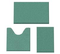 placeroom Bathroom Mat Set of 3, Bath and Toilet Mat Set,Ultra Soft Chenille Bath Mat Non Slip,Bath Mat Sets 3 Piece Washable,Super-Absorbent Bath(Dark Green bath set)