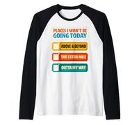 Places I Won’t Be Going Today Funny Sarcastic Checklist Raglan Baseball Tee