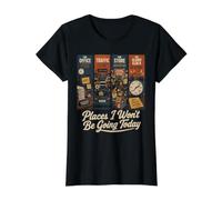 Places I Won't Be Going Today Funny Sarcastic Retirement Value Graphic T-Shirt, Women, Black, M