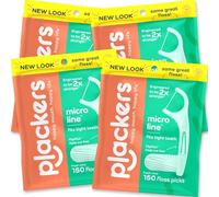 Plackers Micro Line Dental Floss Picks, Fold-Out FlipPick, Tuffloss, Easy Storage with Sure-Zip Seal, Fresh Mint Flavor, 150 Count,Packaging May Vary (Pack of 4)