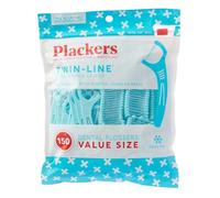 Plackers Twin-Line Advanced Cleaning Whitening Formula Dental Flossers, Mint, 150