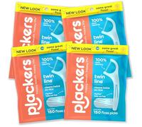 Plackers Twin-Line Dental Floss Picks, 150 Count (Pack of 4)