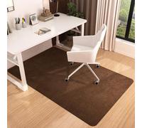 Placoot Office Chair Mat for Hardwood Floor, 55"x35" Corduroy Surface Computer Chair Mat, Desk Chair Mat, Large Anti-Slip Rubber Bottom Floor Protector for Home Office Brown