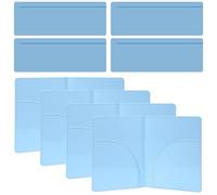 plaCredgai 4 Sets Mahjong Card Sleeve,11.25 x 7 Inches Large Folio Holder with Card Guide Line Finders for Mahjong Scorecard Cards Protective Cover Mahjongg Accessories (Blue)