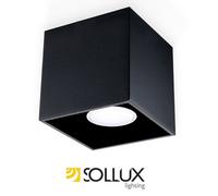 Sollux Lighting Quad Aluminium Black 1 Light Classic Ceiling Light