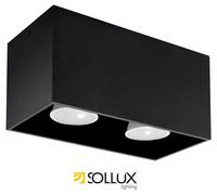Plafond QUAD MAXI Aluminium Black GU10 LED MODERN Rectangular SOLLUX LIGHTING