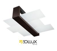 Ceiling Lamp FENIKS 2 Wenge Wood/Glass Lamp Modern LED E27