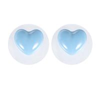 PLAFOPE 1 Pair Heart-Shaped Ceramic Drawer Pull Handles in Blue, Wearable and Sturdy, Suitable for Furniture Doors and Home Use, Easy to Install Without Drilling