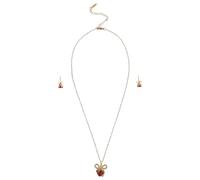 PLAFOPE 1 Set Strawberry Jewelry Necklace and Earrings for Women Charming Clavicle Chain with Cute Pendant Stainless Steel Daily Wear Accessories for Parties