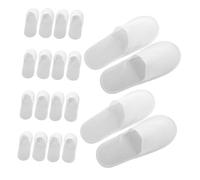 PLAFOPE 10 Pairs Disposable Hotel Slippers Closed Toe Anti-slip Spa Guest Shoes Soft Indoor House Slippers for Travel Weddings Hospitality with Space-saving Thin Design