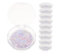 PLAFOPE 10 Pcs Eyelash Strip Holder Circle Lash Packaging Case Lightweight Portable False Lash Storage Box for Women Travel Cosmetic Acrylic Plastic Design