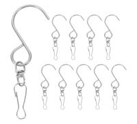 PLAFOPE 10 Pcs Wind Spinner Swivel Hooks Hanging Wind Chime Hook for Home and Decor, Silver S-Shaped Sturdy Metal Steel Versatile Rotation and Reliable Durability