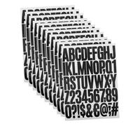 PLAFOPE 10 Sheets Black Letter and Number Stickers for Scrapbooking and Journaling Self-Adhesive Decals for DIY Crafts Creative Alphabet and Numeric Stickers for Date Marking and