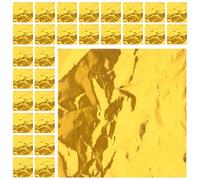 PLAFOPE 100pcs Golden Aluminum Foil Sheets for Chocolate and Candy Wrapping, Square Shape Stylish Appearance, Safe and Suitable for Long Time Use in Candy Making