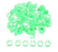 PLAFOPE 100Pcs Green Numbered Pigeon Leg Rings Abs Foot Bands for Bird Identification Markers for Pigeons Poultry Parakeets and Birds Large for Easy Management