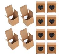 PLAFOPE 100pcs Kraft Paper Candy Boxes Heart-shaped Small Boxes for Wedding Christmas Chocolate Packaging Party Favors