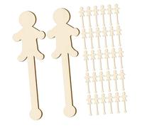 PLAFOPE 100pcs People Shaped Wood Craft Sticks Blank DIY Wooden Popsicle Sticks with Smooth Rounded Edges for Painting Drawing and Creative Art Projects