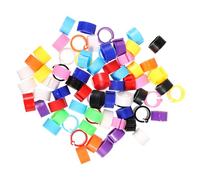 PLAFOPE 100pcs Pigeon Foot Rings Plastic Identification Leg Bands Clip-on Bird Rings Mixed Colors for Racing Pigeons and Pet Birds Random Color