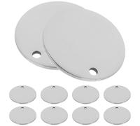 PLAFOPE 10pcs 25mm Stainless Steel Blank Dog Tags Round Stamping Blanks for Engraving Sturdy Anti-Lost Pet Id Tags Suitable for Collar Accessories