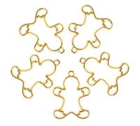 PLAFOPE 10pcs Christmas Open Back Bezel Pendants, Alloy Jewelry Pendant Frames Thick Metal Edges, Gingerbread Man Style Charms for DIY Jewelry Making