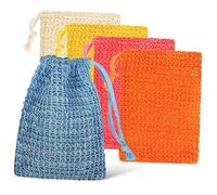PLAFOPE 10pcs Drawstring Cotton Linen Soap Bags in Assorted Colours Suitable for Exfoliating Foaming Drying and Storing Soap Bars Reusable Storage