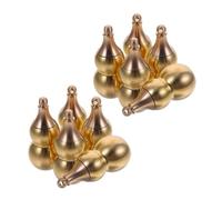 PLAFOPE 10pcs Feng Shui Copper Gourd Keychain Hollow Solid Wu Lu Amulets for Protection and Harmony Creative Chinese Souvenir Charms for Home Decor and Purse Accessories
