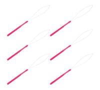 PLAFOPE 10pcs Hair Extension Bead Device Tool with Plastic Handle Pulling Hook Loop Threader for Micro Ring Hair Extensions and Bead Application