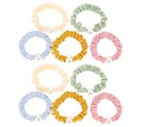 PLAFOPE 10pcs Hair Scrunchy Pearl Wrist Band 2.36x2.36x0.55inch Elegant Girly Aesthetic Experience Ponytail Holder for Daily Wear