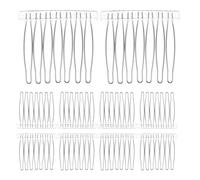 PLAFOPE 10pcs Metal Side Hair Combs Plain Crafting DIY Wire Slide Combs Wedding Bridal Veil Decorative Crowns Headpiece French Twist Clip Hair Accessories for Women