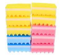 PLAFOPE 10pcs Multi-use Small Wave Cleaning Sponges for Kitchen Bathroom Car High Density Non-Scratch Scrubbing Eraser Sponge Absorbent Dish Scrubber with Rippled Surface Random Color