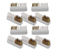 PLAFOPE 10pcs Nail Drill Cleaning Brush Copper Wire Nail Bit Cleaner Dust Scrubber Brush and Home Use Handheld Tool