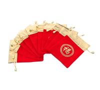 PLAFOPE 10pcs Red Drawstring Lint Candy Pouch Bags with Chinese Fu Character Design, Easy to Carry and Protect Belongings, for New Year Party and Wedding Packaging