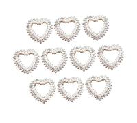 PLAFOPE 10pcs Rhinestone Pearl Hair Clips Wedding Guest Diy Accessories Heart Shaped Pearls Embellishments for Jewelry Bags Clothes