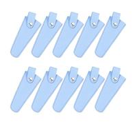 PLAFOPE 10pcs Sky-Blue Salon Scissor Sheaths Professional Fake Safety Covers with Button Closure Protective Edge Shield for Hairdressing Scissors Cuticle Nipper and Embroidery Scissors