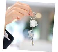 PLAFOPE 10Pcs Transparent Acrylic Keychain Pendants Blank Ornaments for DIY Crafting Handmade Key Rings House-shaped Accessories for Decoration and Making