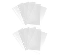 PLAFOPE 10pcs Transparent Binder Inserts Pockets Clear PP Organizer Ring Binders Cash Stuffing Envelopes Budget Planner Dividers Portable Document Holders