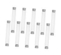 PLAFOPE 10pcs Transparent Eyelash Holder Box with Cap Portable Plastic Tweezers Storage Tube Organizer for Professional Eyelash Extension Tools Compact Cylindrical Case for Women