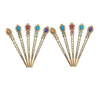 PLAFOPE 10pcs Vintage Hair Sticks Retro Chignon Pins Rhinestone Hair Sticks for Buns Accessories Women's