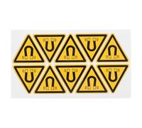 PLAFOPE 10pcs Waterproof Magnetic Field Caution Sign Stickers 5cm Industrial Safety Warning Labels Protective Stickers for Mechanical Equipment Operators