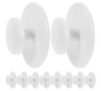 PLAFOPE 10Pcs White Adhesive Cabinet Handles Self Stick Drawer Knobs Round Mini Handle Helper for Cupboards Wardrobes Kitchen Doors Without Drilling