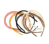 PLAFOPE 10pcs Women Non-slip Headbands with Teeth Braided Hair Bands for Stylish Hair Accessory for Skincare Routines Sports and Everyday Wear Multi-color